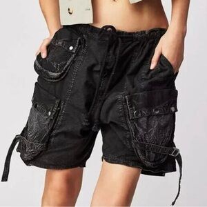 Free People Black Cargo Shorts